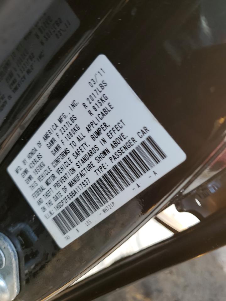 2011 Honda Accord Se VIN: 1HGCP2F68BA117937 Lot: 93351385