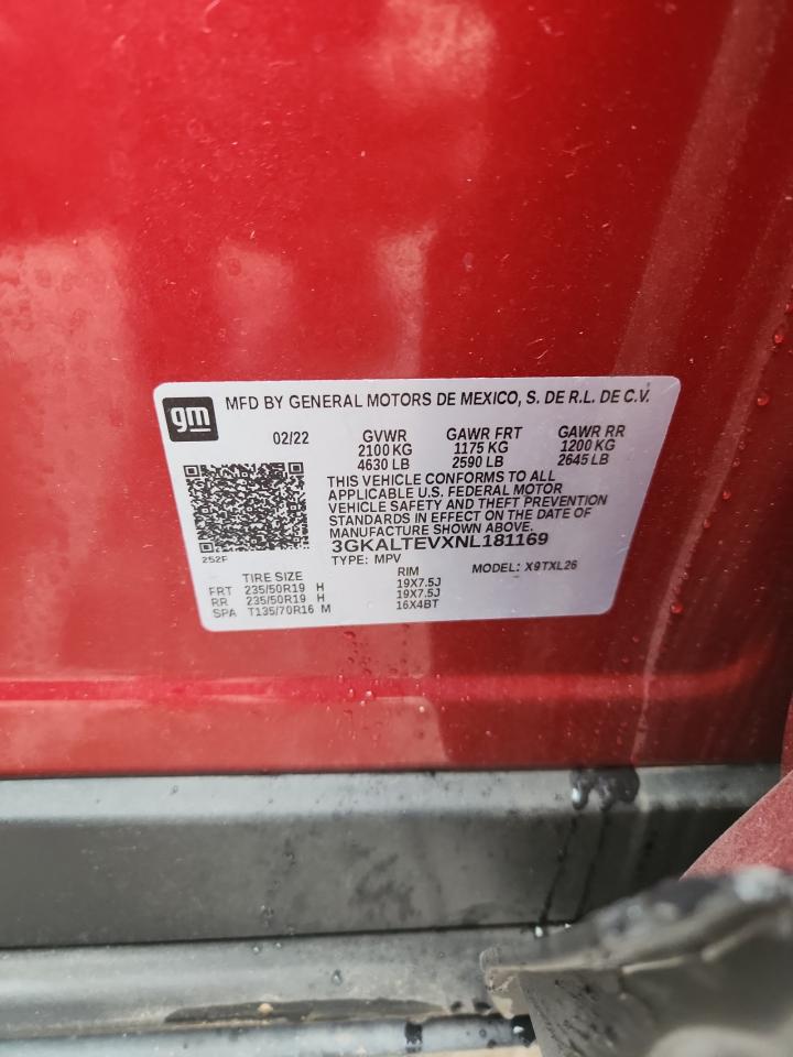 2022 GMC Terrain Sle VIN: 3GKALTEVXNL181169 Lot: 93348295