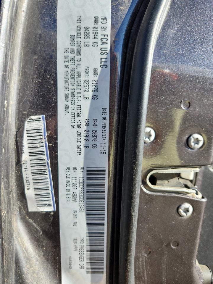 2016 Dodge Dart Sxt VIN: 1C3CDFBB3GD613451 Lot: 92858205