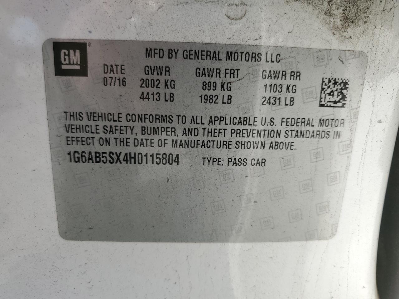 2017 Cadillac Ats Luxury VIN: 1G6AB5SX4H0115804 Lot: 91199605