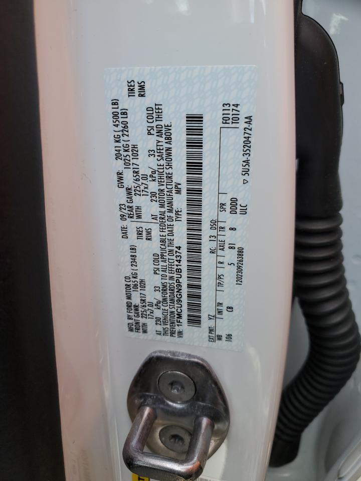 2023 Ford Escape Active VIN: 1FMCU9GN9PUB14374 Lot: 92804985