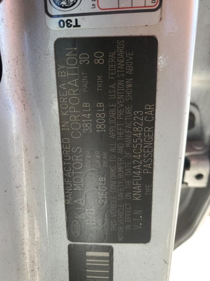 2012 Kia Forte Ex VIN: KNAFU4A24C5548223 Lot: 92438205