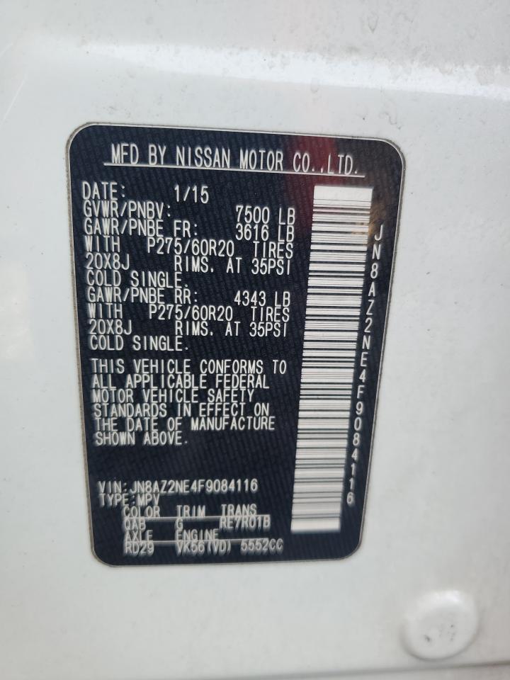 2015 Infiniti Qx80 VIN: JN8AZ2NE4F9084116 Lot: 93418305