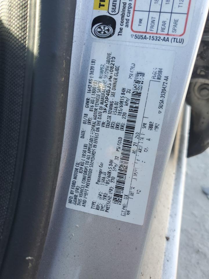 2018 Ford Fiesta Se VIN: 3FADP4BJ3JM108210 Lot: 92195585