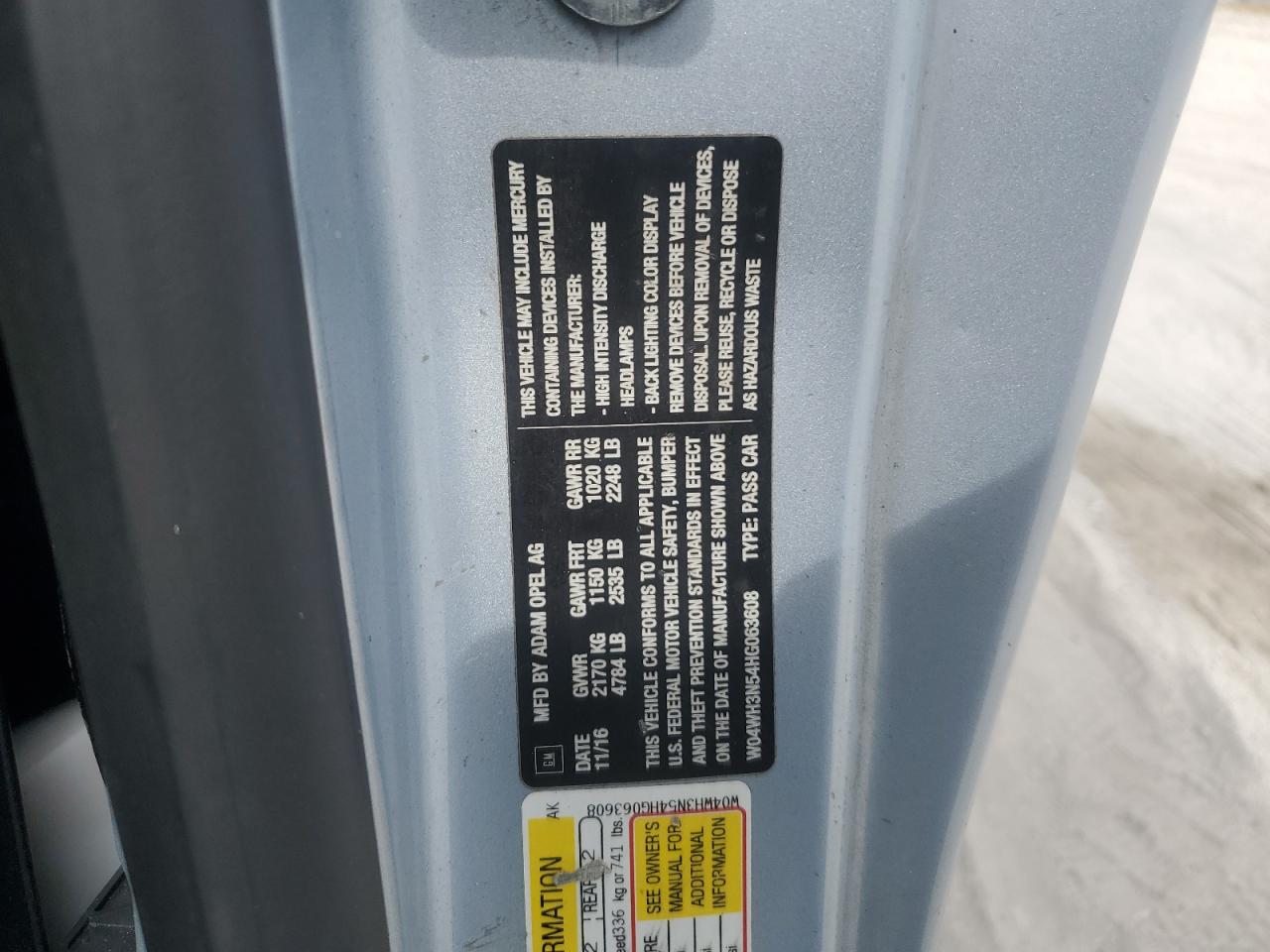 2017 Buick Cascada Premium VIN: W04WH3N54HG063608 Lot: 91590795