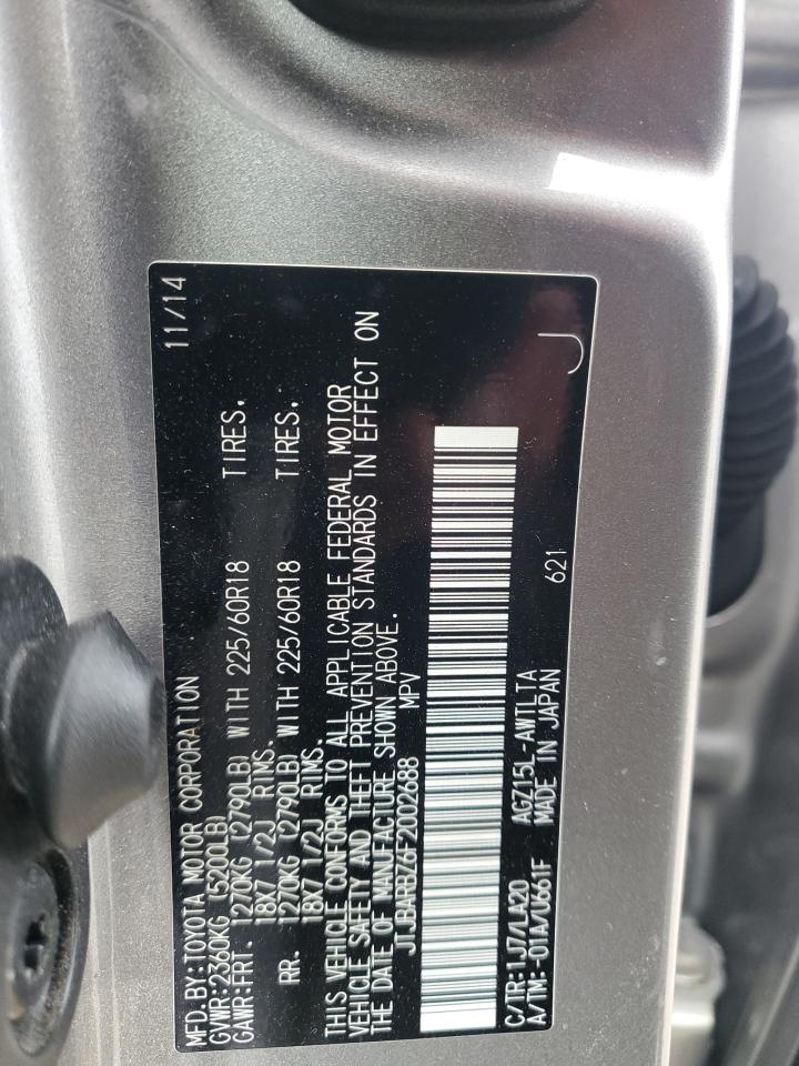 2015 Lexus Nx 200T VIN: JTJBARBZ6F2002688 Lot: 91656065