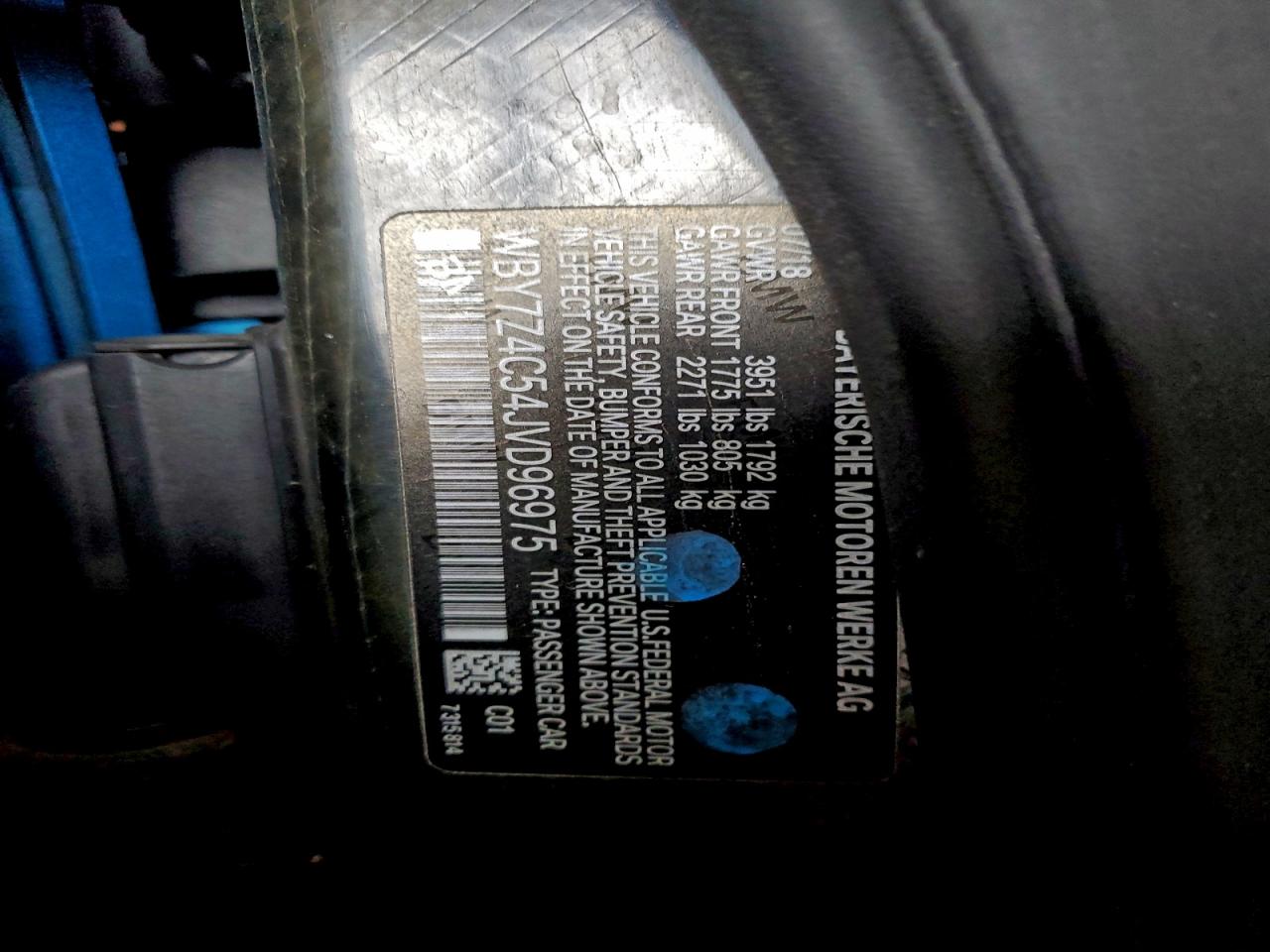 2018 BMW I3 Rex VIN: WBY7Z4C54JVD96975 Lot: 92427035