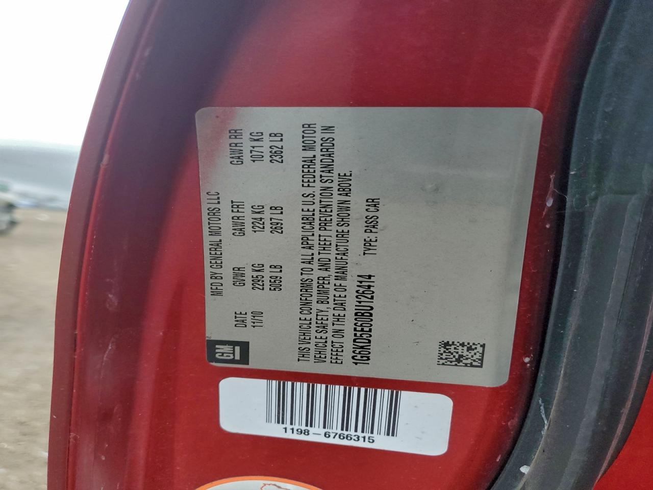 2011 Cadillac Dts Luxury Collection VIN: 1G6KD5E60BU126414 Lot: 94362355