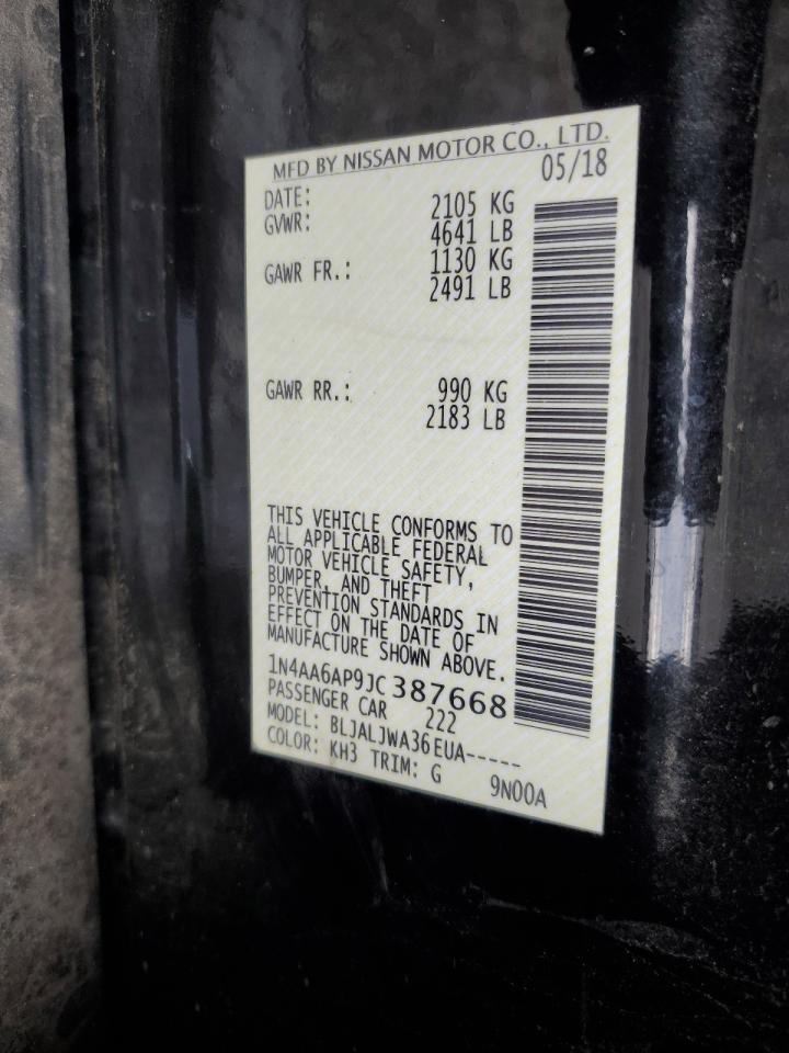 2018 Nissan Maxima 3.5S VIN: 1N4AA6AP9JC387668 Lot: 92128705