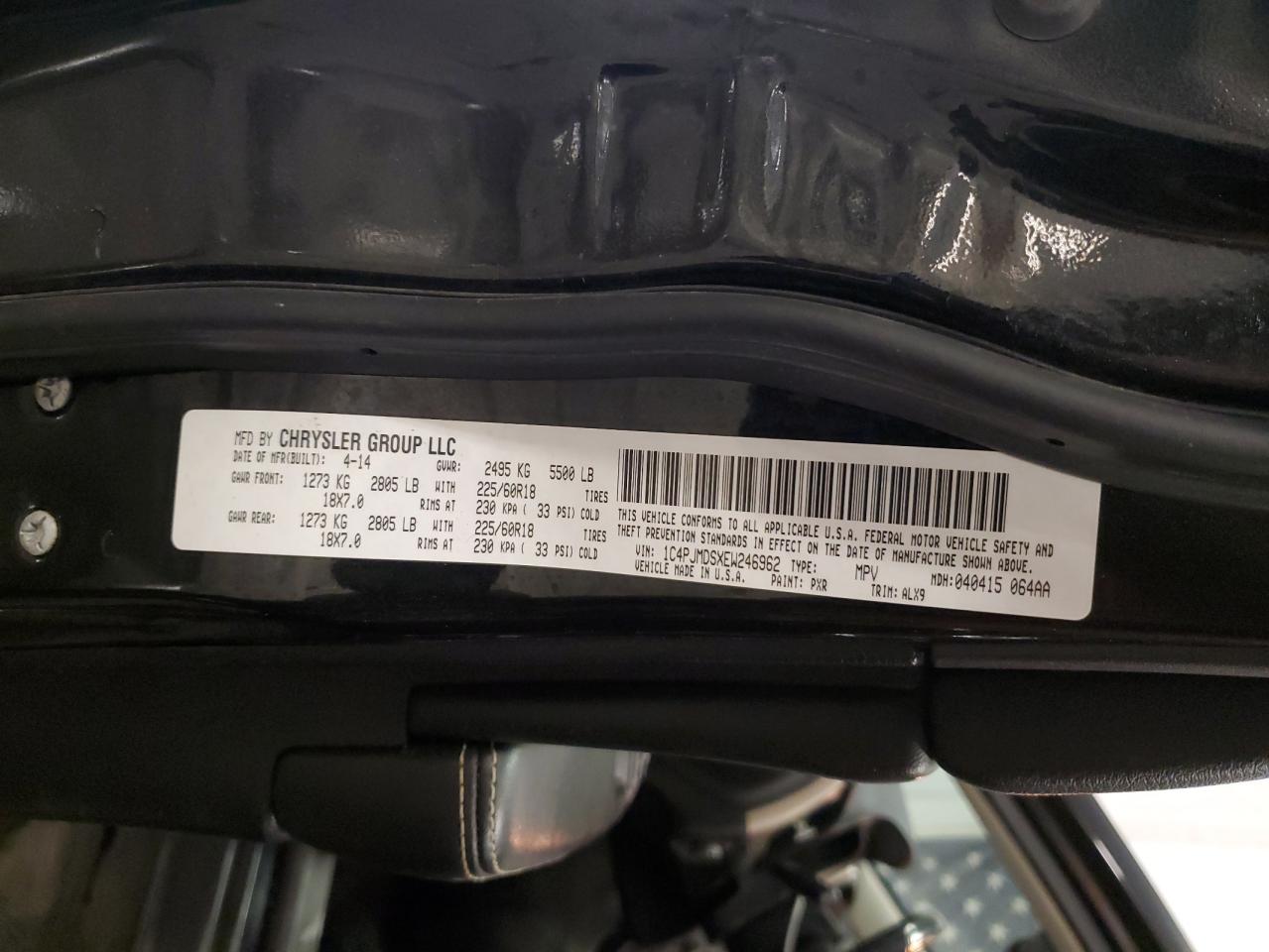 2014 Jeep Cherokee Limited VIN: 1C4PJMDSXEW246962 Lot: 93328325