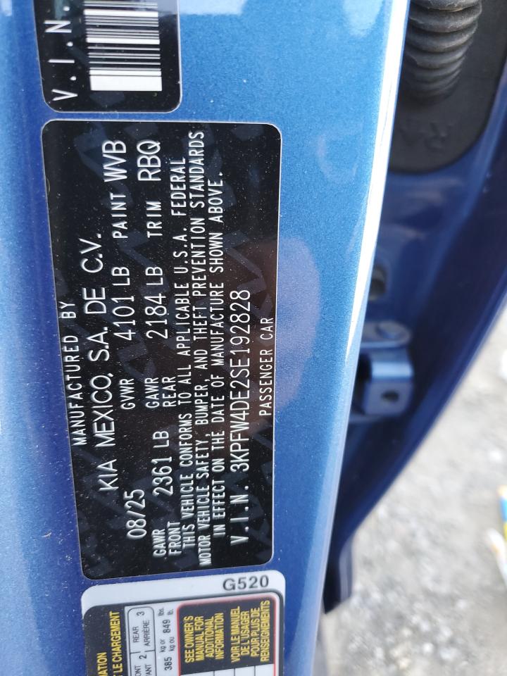 2025 Kia K4 Gt Line VIN: 3KPFW4DE2SE192828 Lot: 93262355