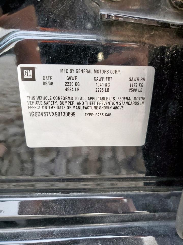 2009 Cadillac Cts Hi Feature V6 VIN: 1G6DV57VX90130899 Lot: 92948335