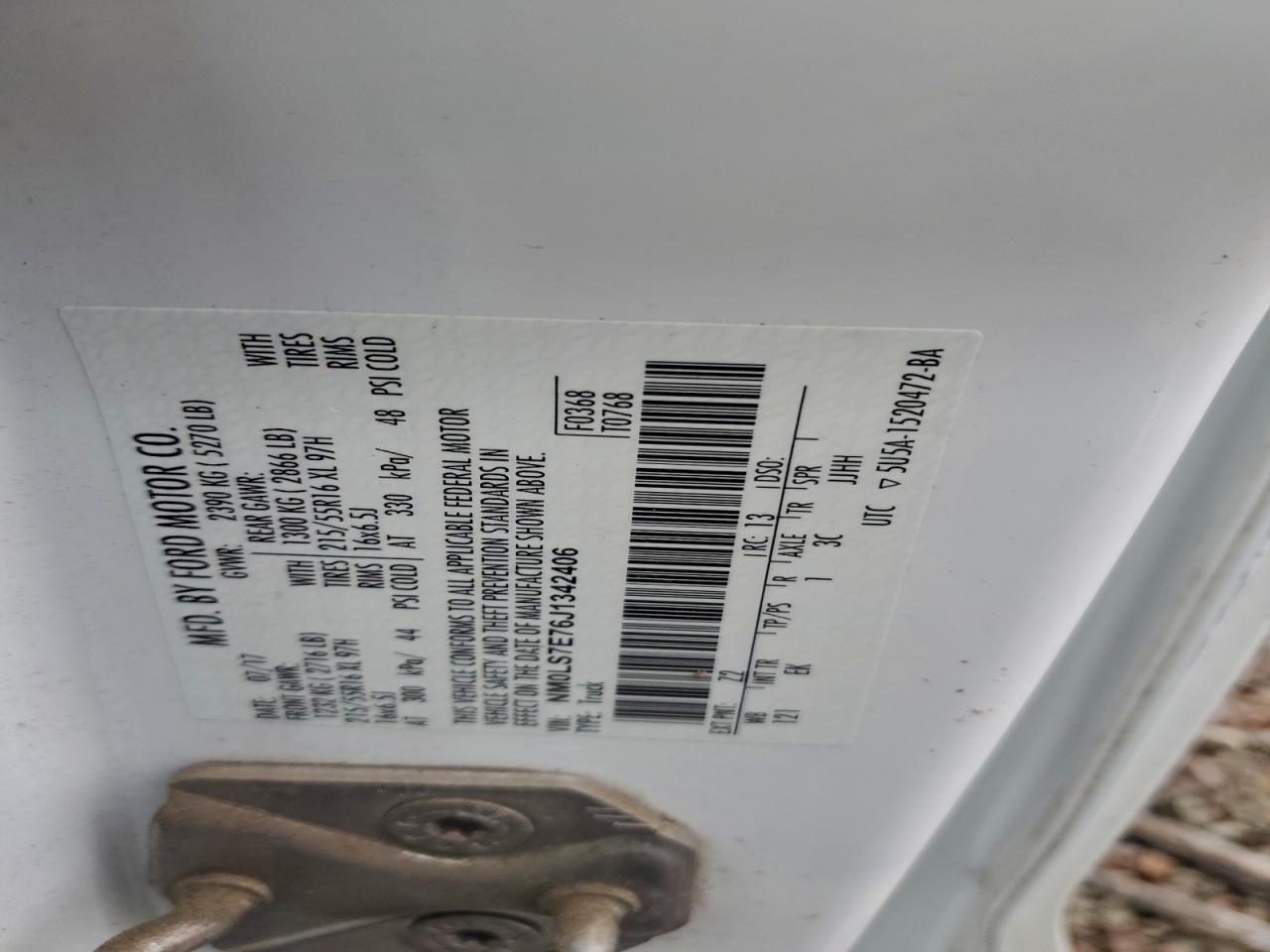 2018 Ford Transit Connect Xl VIN: NM0LS7E76J1342406 Lot: 93855575