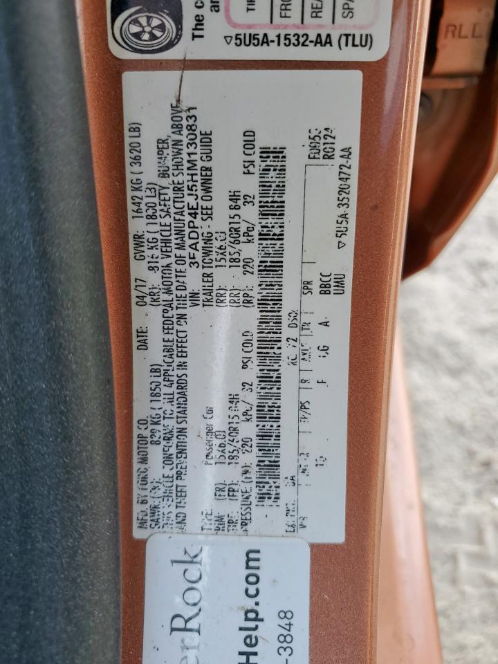 2017 Ford Fiesta Se VIN: 3FADP4EJ5HM130831 Lot: 93317165