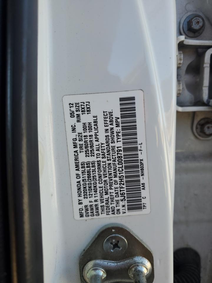 2012 Honda Crosstour Exl VIN: 5J6TF2H51CL008791 Lot: 91679435