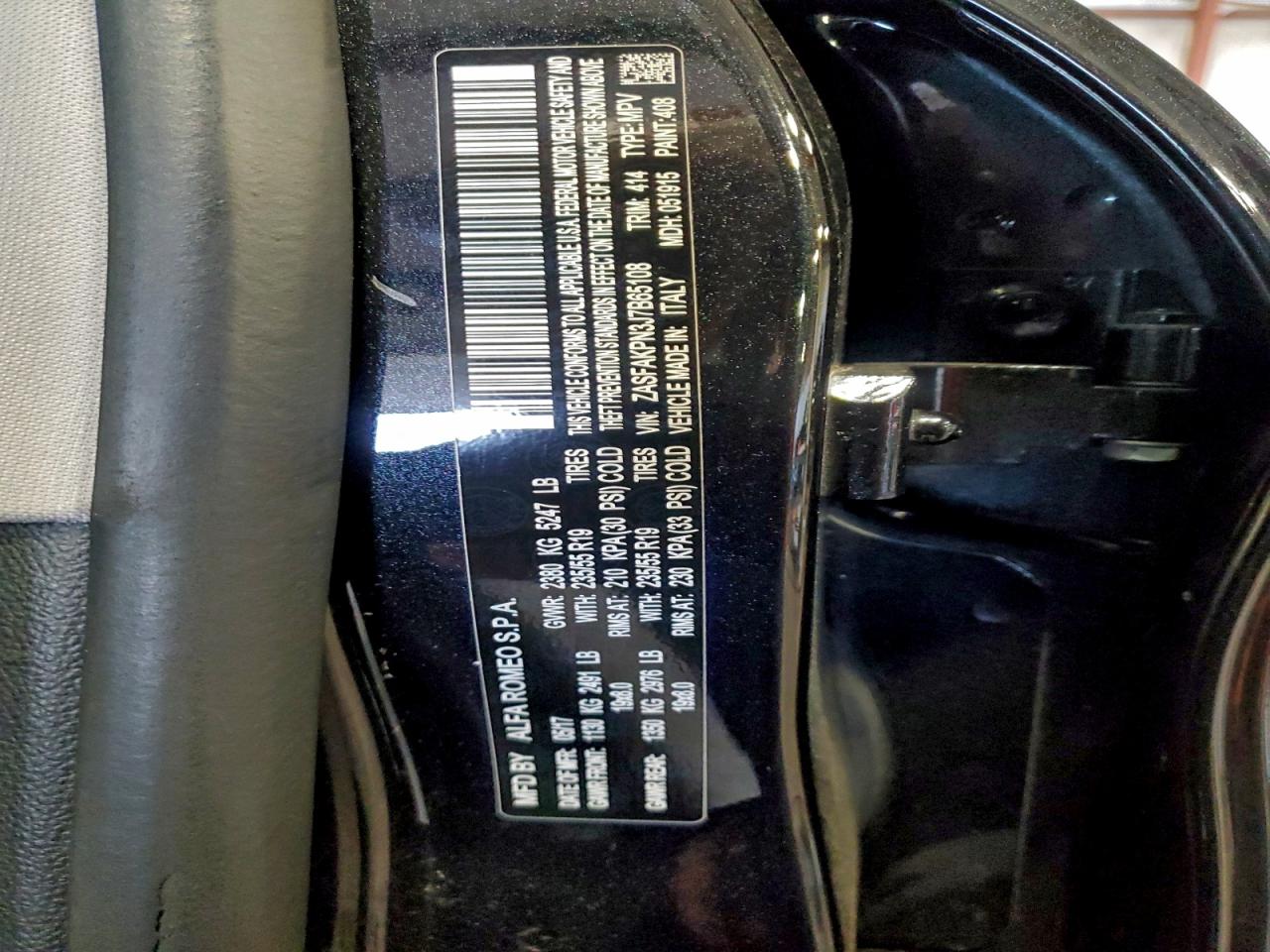 2018 Alfa Romeo Stelvio Sport VIN: ZASFAKPN3J7B65108 Lot: 94561425