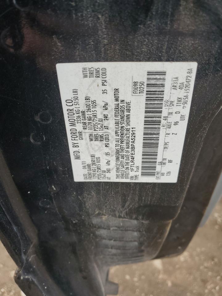 2011 Ford Ranger Super Cab VIN: 1FTLR4FE3BPA52911 Lot: 93726905