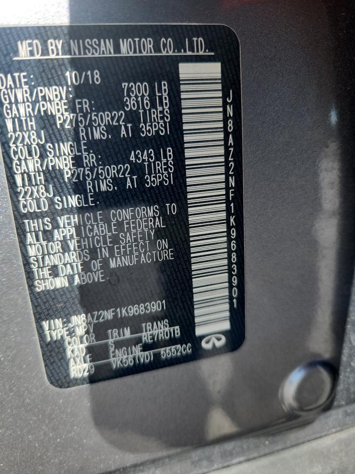 2019 Infiniti Qx80 Luxe VIN: JN8AZ2NF1K9683901 Lot: 92661685