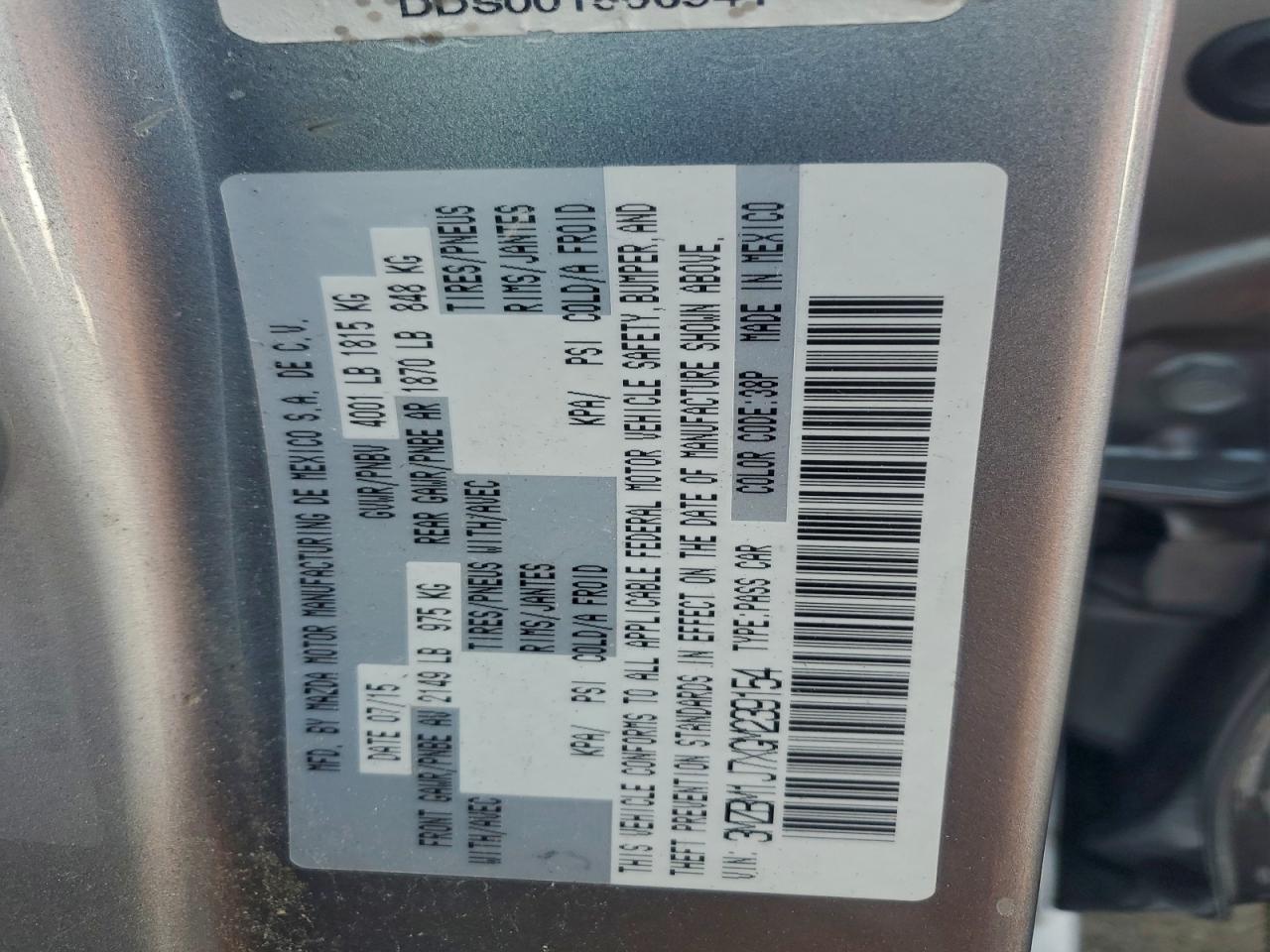 2016 Mazda 3 Sport VIN: 3MZBM1J7XGM239154 Lot: 93923235