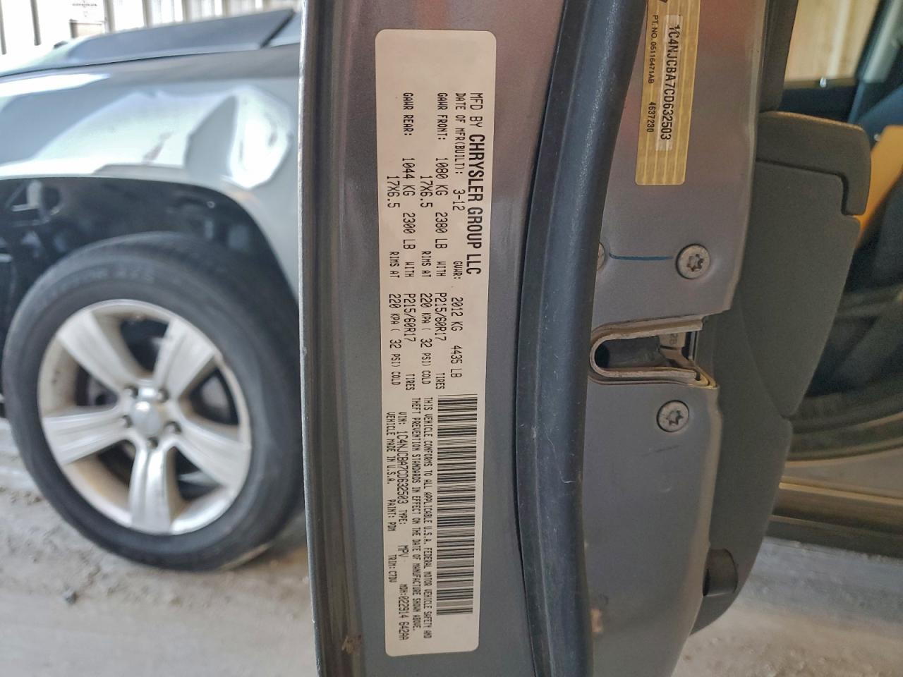 2012 Jeep Compass Sport VIN: 1C4NJCBA7CD632503 Lot: 94248615