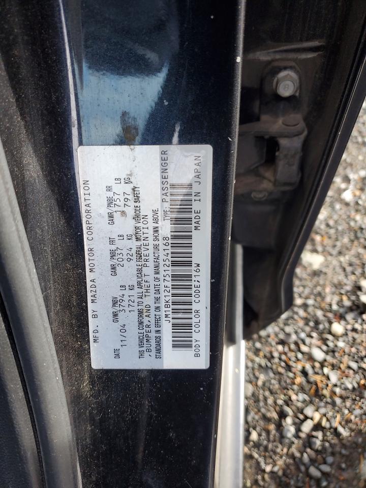 2005 Mazda 3 I VIN: JM1BK12F751254168 Lot: 91457035