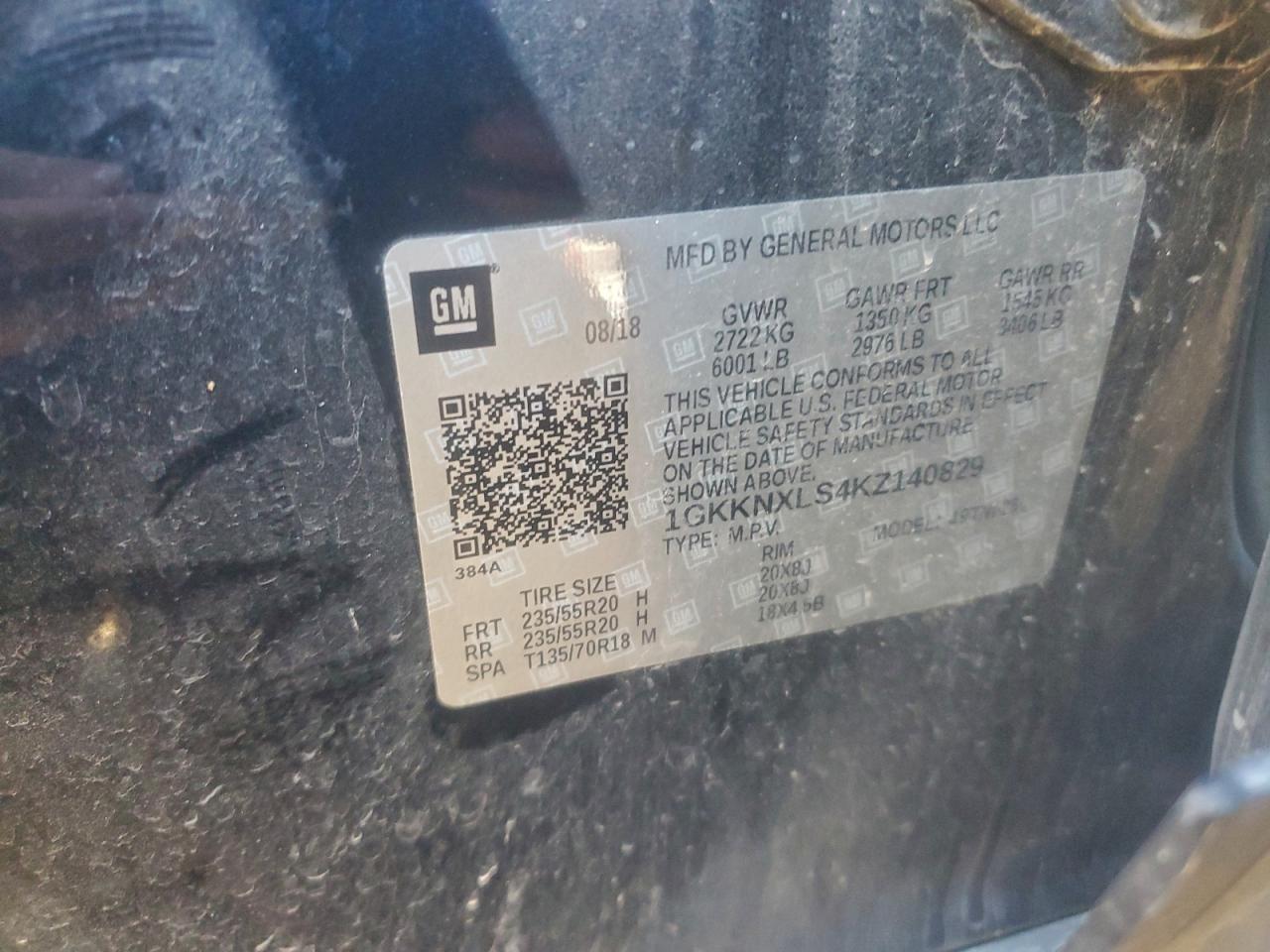 2019 GMC Acadia Denali VIN: 1GKKNXLS4KZ140829 Lot: 93823865