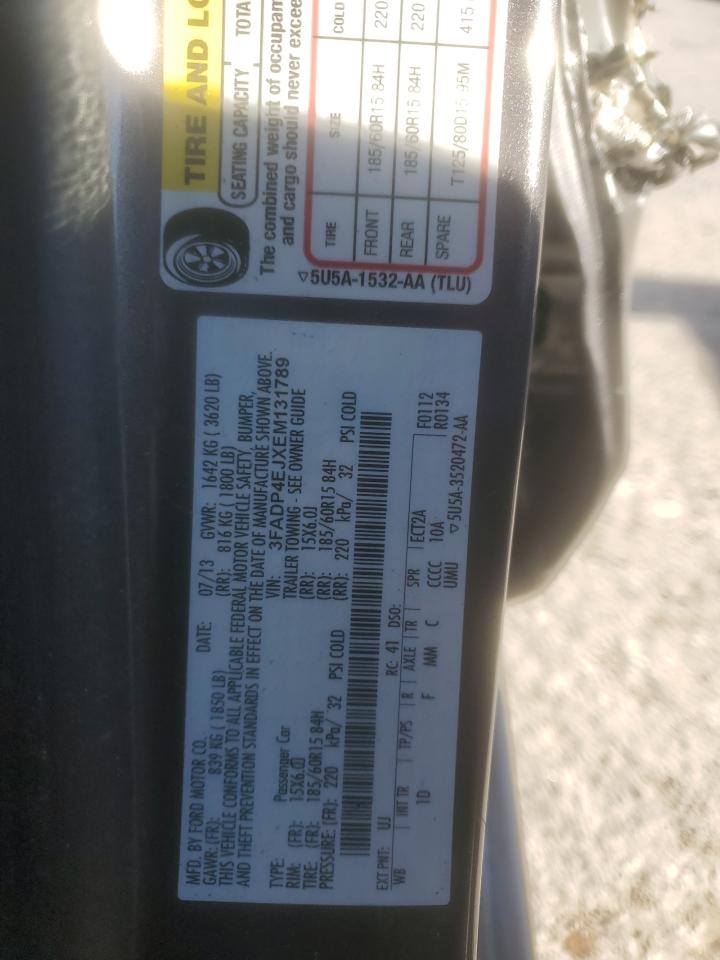 2014 Ford Fiesta Se VIN: 3FADP4EJXEM131789 Lot: 92050955