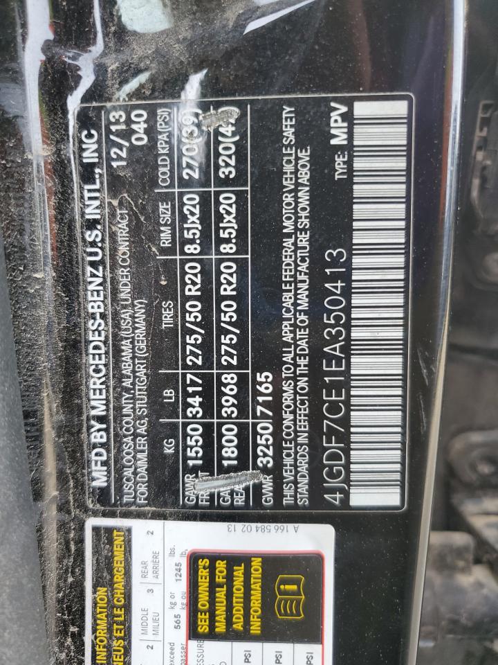 2014 Mercedes-Benz Gl 450 4Matic VIN: 4JGDF7CE1EA350413 Lot: 93092455