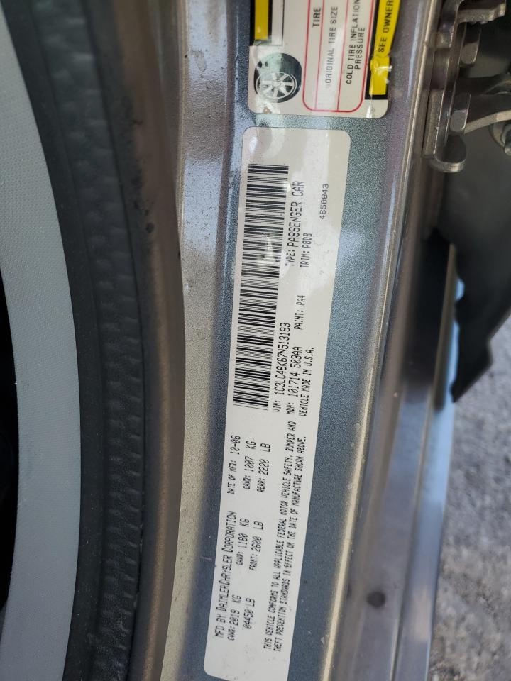 2007 Chrysler Sebring VIN: 1C3LC46K67N513193 Lot: 92412335