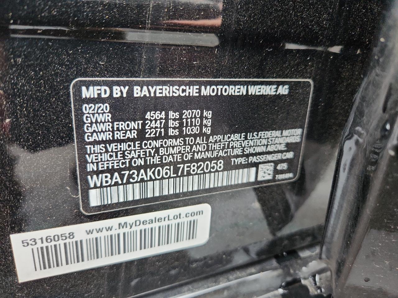 2020 BMW 228Xi VIN: WBA73AK06L7F82058 Lot: 91867955