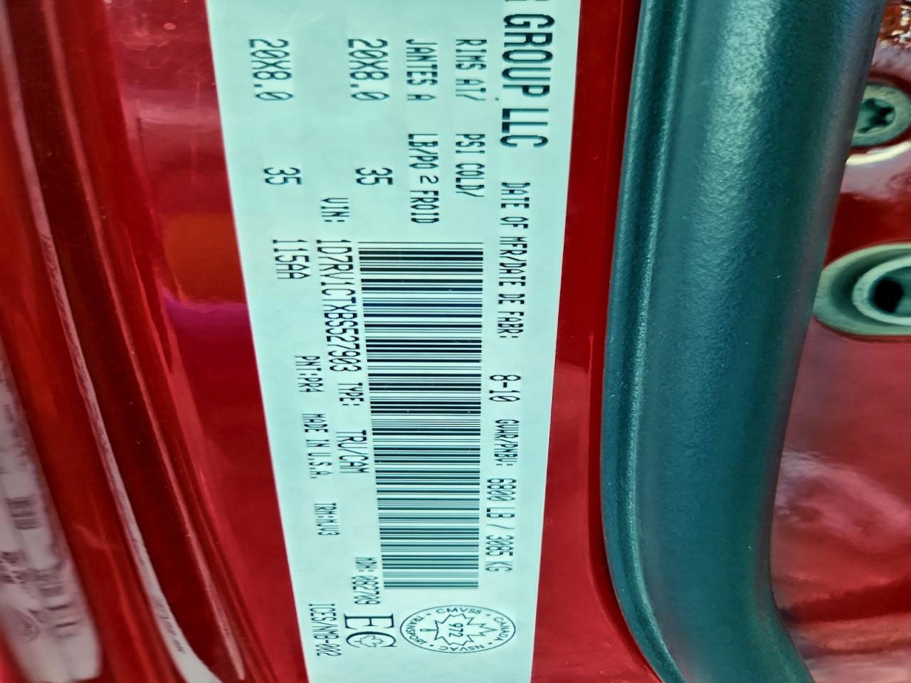 2011 Dodge Ram 1500 VIN: 1D7RV1CTXBS527903 Lot: 93977105