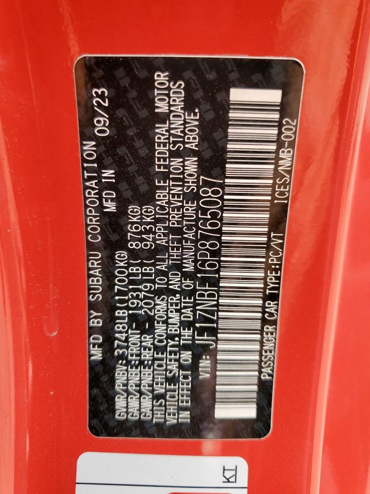 2023 Toyota Gr 86 Premium VIN: JF1ZNBF16P8765087 Lot: 93240745