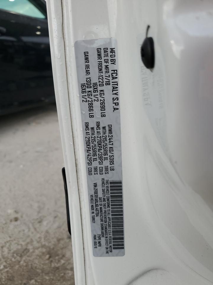 2018 Ram Promaster Utility / Service Van VIN: ZFBERFAB1J6L46784 Lot: 91985585