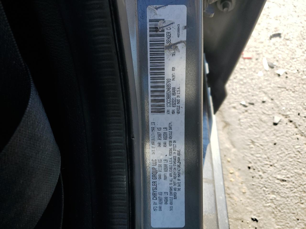 2013 Chrysler 200 Touring VIN: 1C3CCBBB5DN695703 Lot: 92867185