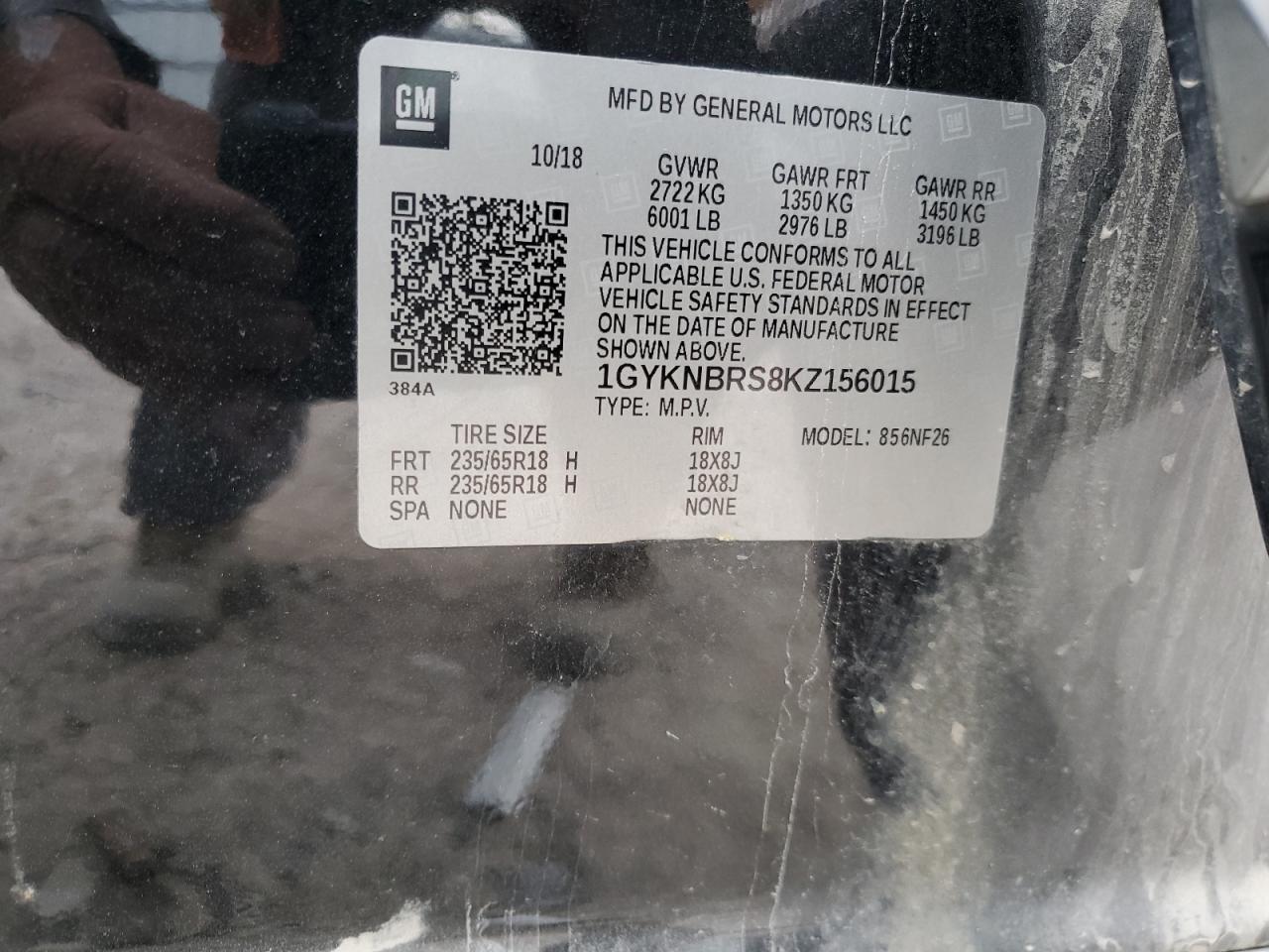 2019 Cadillac Xt5 VIN: 1GYKNBRS8KZ156015 Lot: 93451175