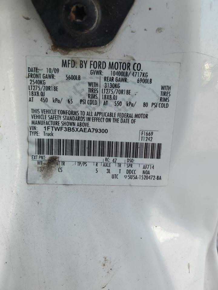 2010 Ford F350 Super Duty VIN: 1FTWF3B5XAEA79300 Lot: 90564465