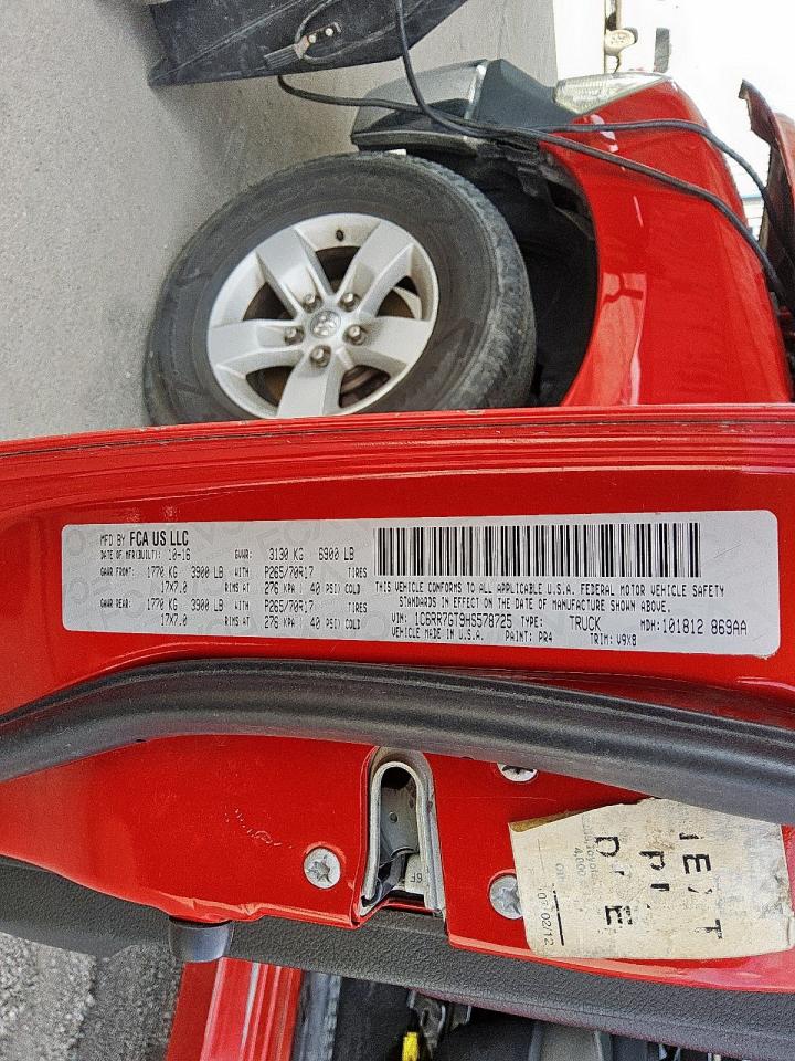 2017 Ram 1500 Slt VIN: 1C6RR7GT9HS578725 Lot: 92989935