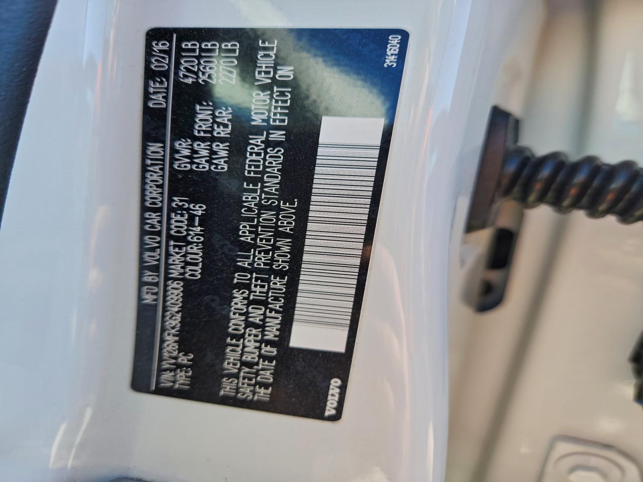 2016 Volvo S60 Premier VIN: YV126MFK9G2409906 Lot: 94117475