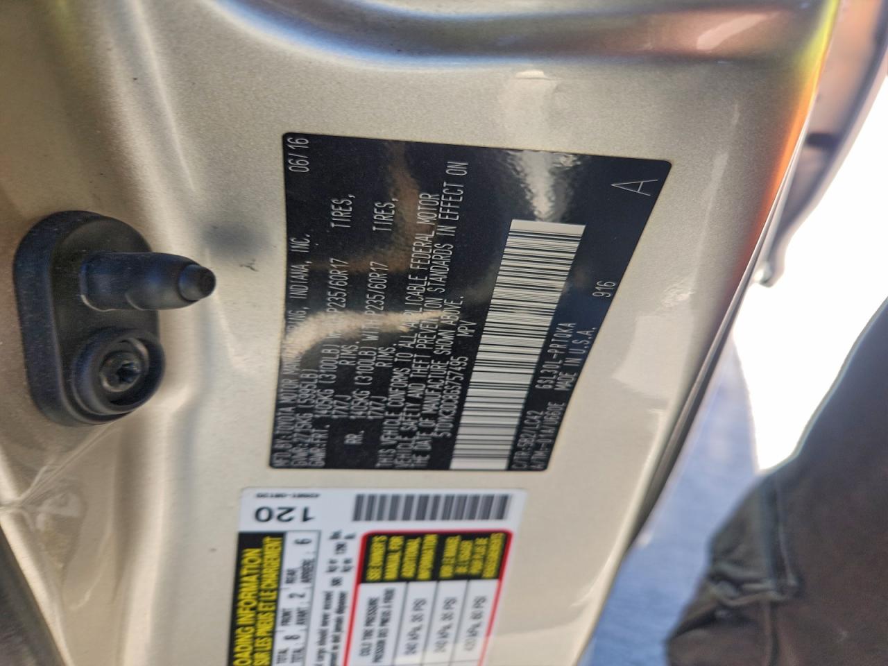 2016 Toyota Sienna Xle VIN: 5TDYK3DC8GS757495 Lot: 94339315