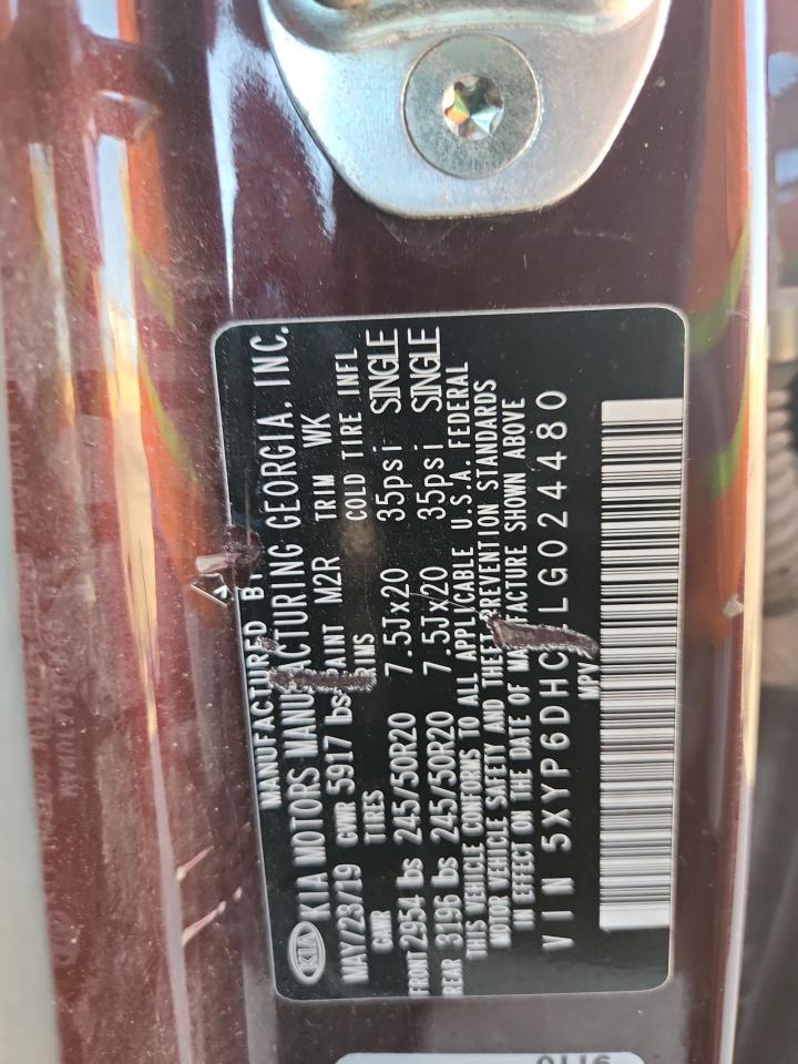 2020 Kia Telluride VIN: 5XYP6DHC2LG024480 Lot: 90647025