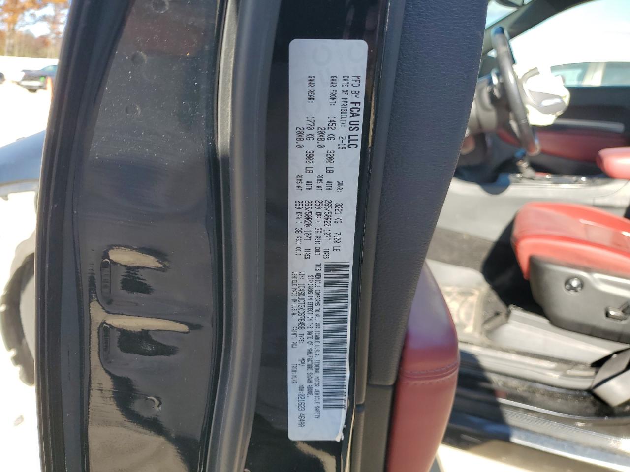 2019 Dodge Durango R/T VIN: 1C4SDJCT3KC676498 Lot: 91425865