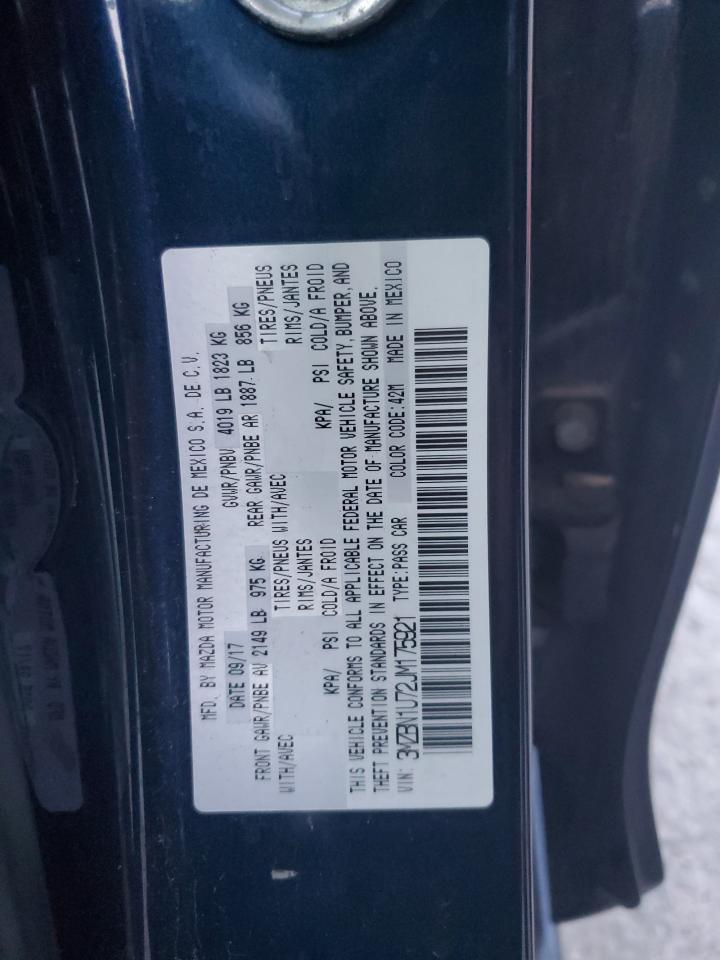 2018 Mazda 3 Sport VIN: 3MZBN1U72JM175921 Lot: 91793505