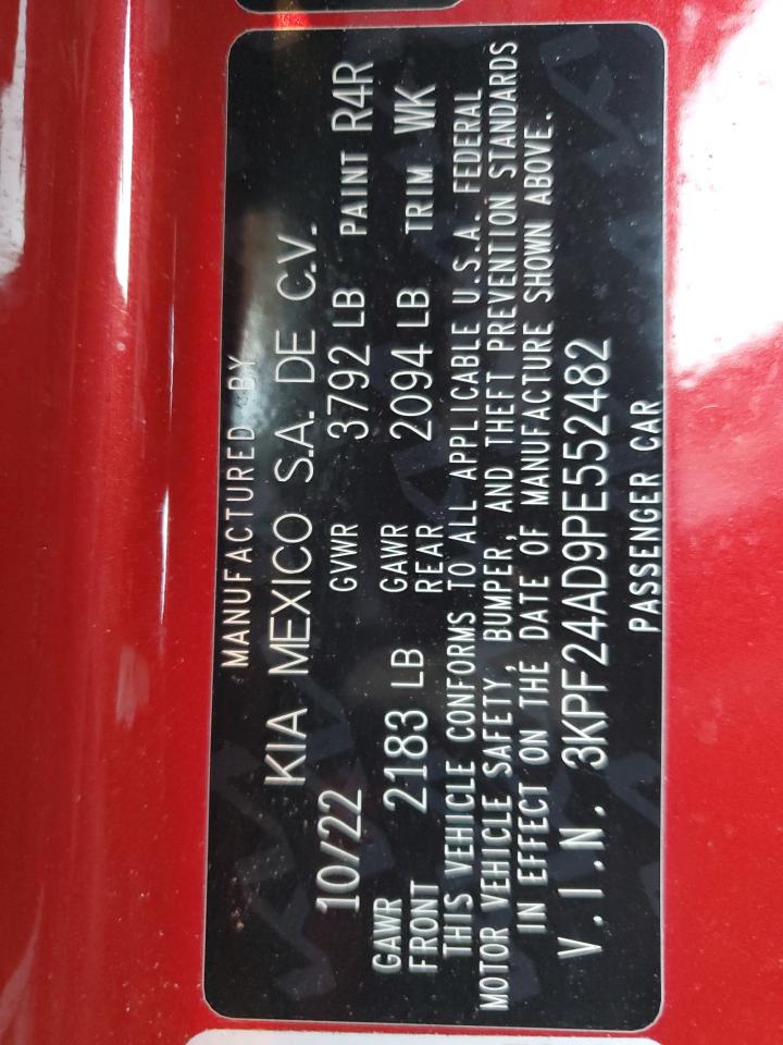 2023 Kia Forte Lx VIN: 3KPF24AD9PE552482 Lot: 90750705