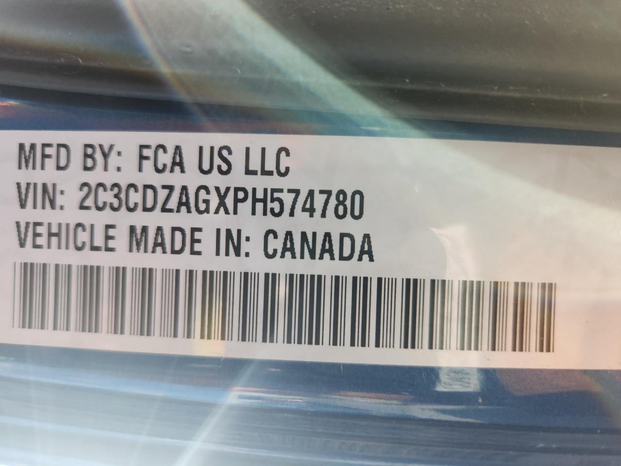 2023 Dodge Challenger Sxt VIN: 2C3CDZAGXPH574780 Lot: 91320945
