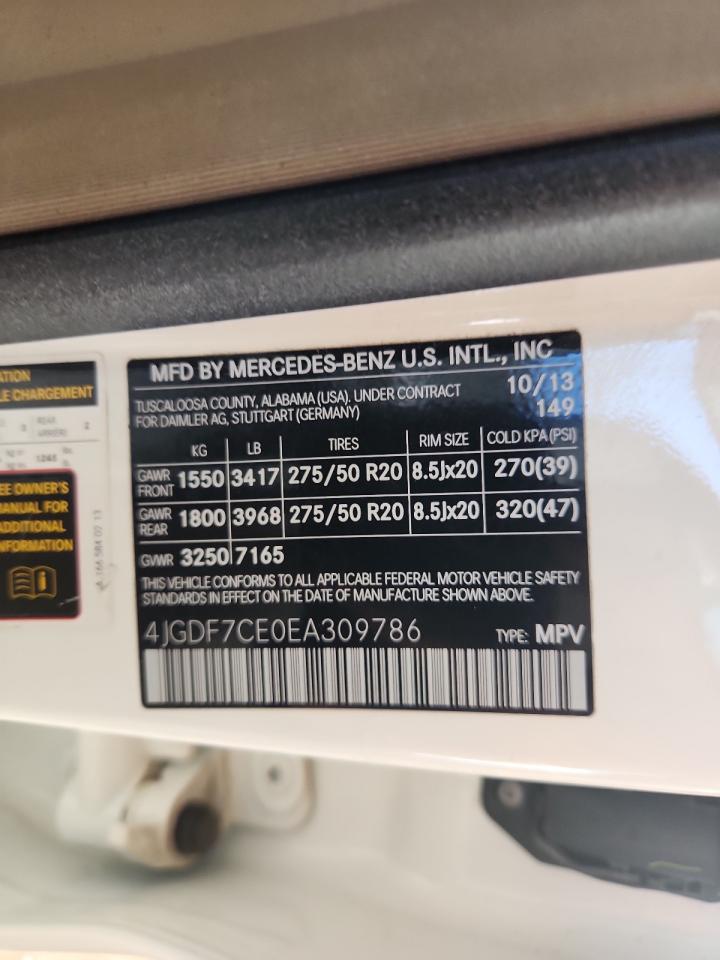 2014 Mercedes-Benz Gl 450 4Matic VIN: 4JGDF7CE0EA309786 Lot: 91940415