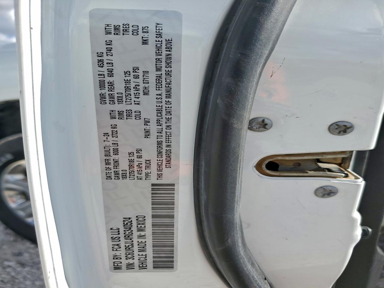 2024 Ram 2500 Big Horn VIN: 3C6UR5JL4RG340524 Lot: 94228865