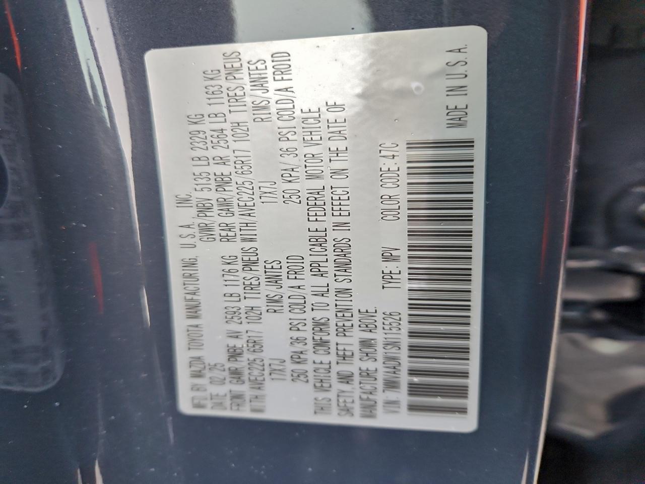 2025 Mazda Cx-50 Premium VIN: 7MMVAADW1SN115526 Lot: 93427525