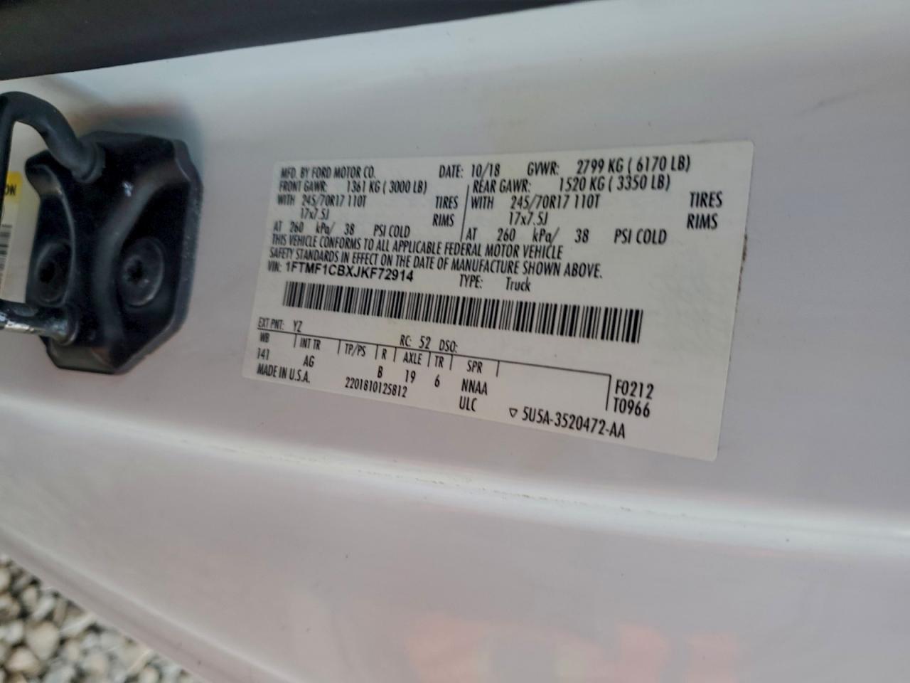 2018 Ford F150 VIN: 1FTMF1CBXJKF72914 Lot: 94562885