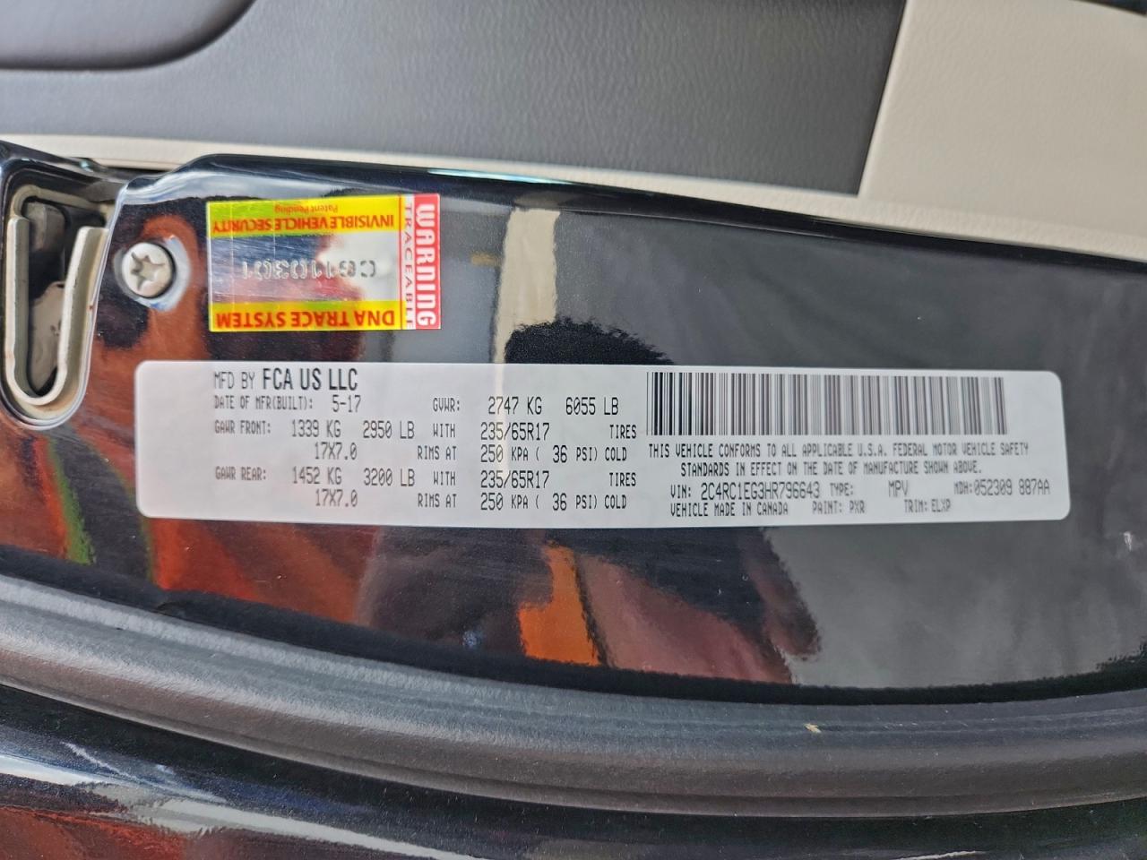 2017 Chrysler Pacifica Touring L Plus VIN: 2C4RC1EG3HR796643 Lot: 93048015