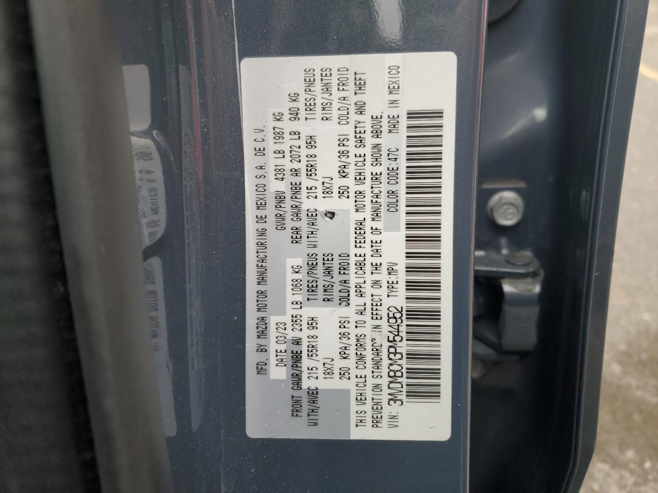 2023 Mazda Cx-30 Preferred VIN: 3MVDMBCM3PM544952 Lot: 91593815